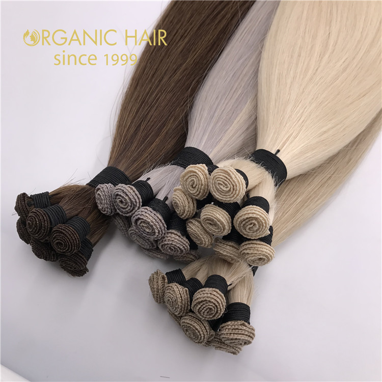 Wholesale human full cuticle hand tied wefts and customized color X346